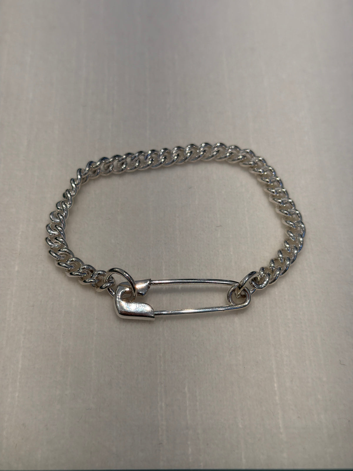 Loren Stewart Sterling Safety Pin Bracelet