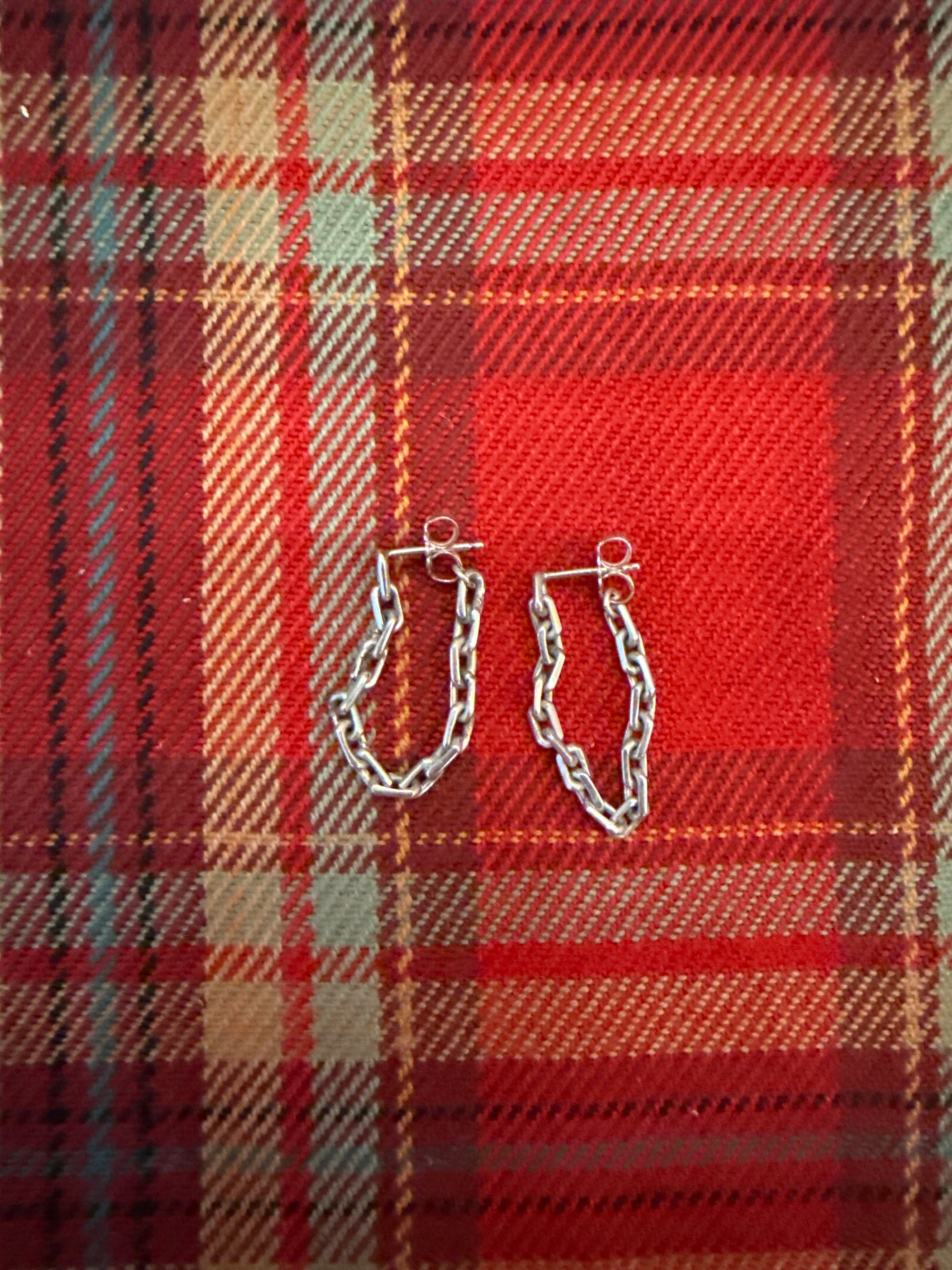 Silver Chain Front to Back Earrings