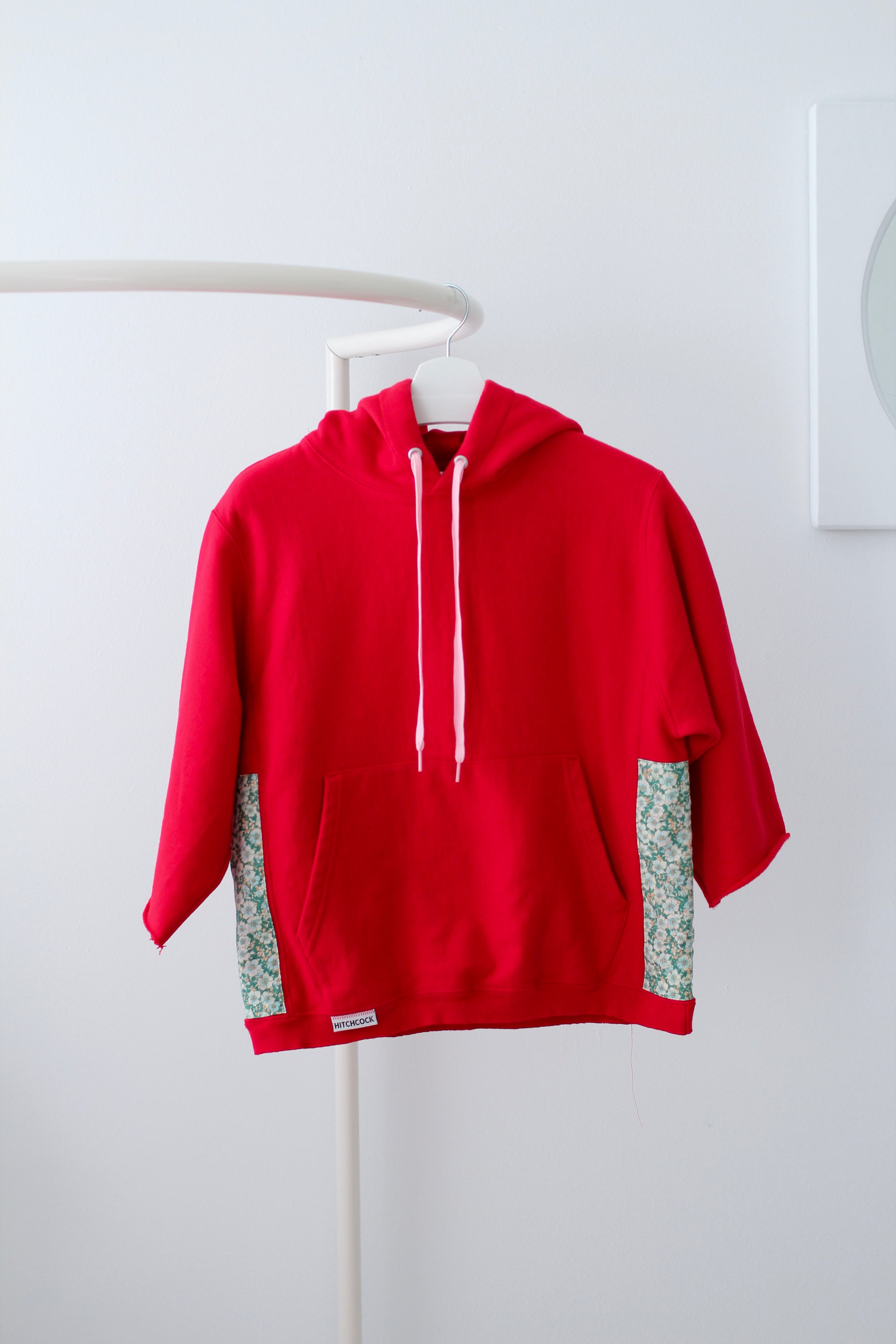 Small Red Hoodie with Green Floral