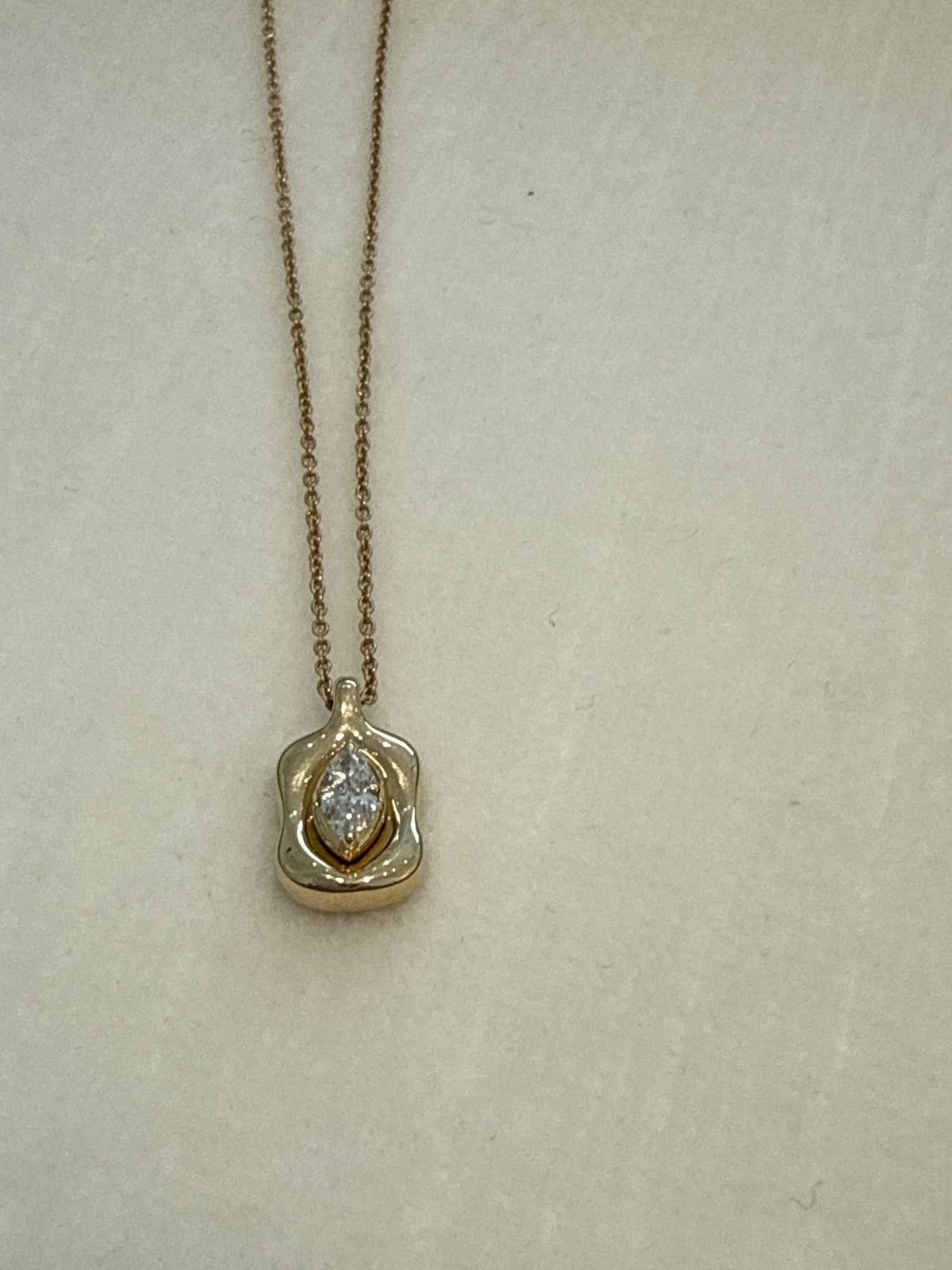 Freeform Marquise Diamond .18carat 14k