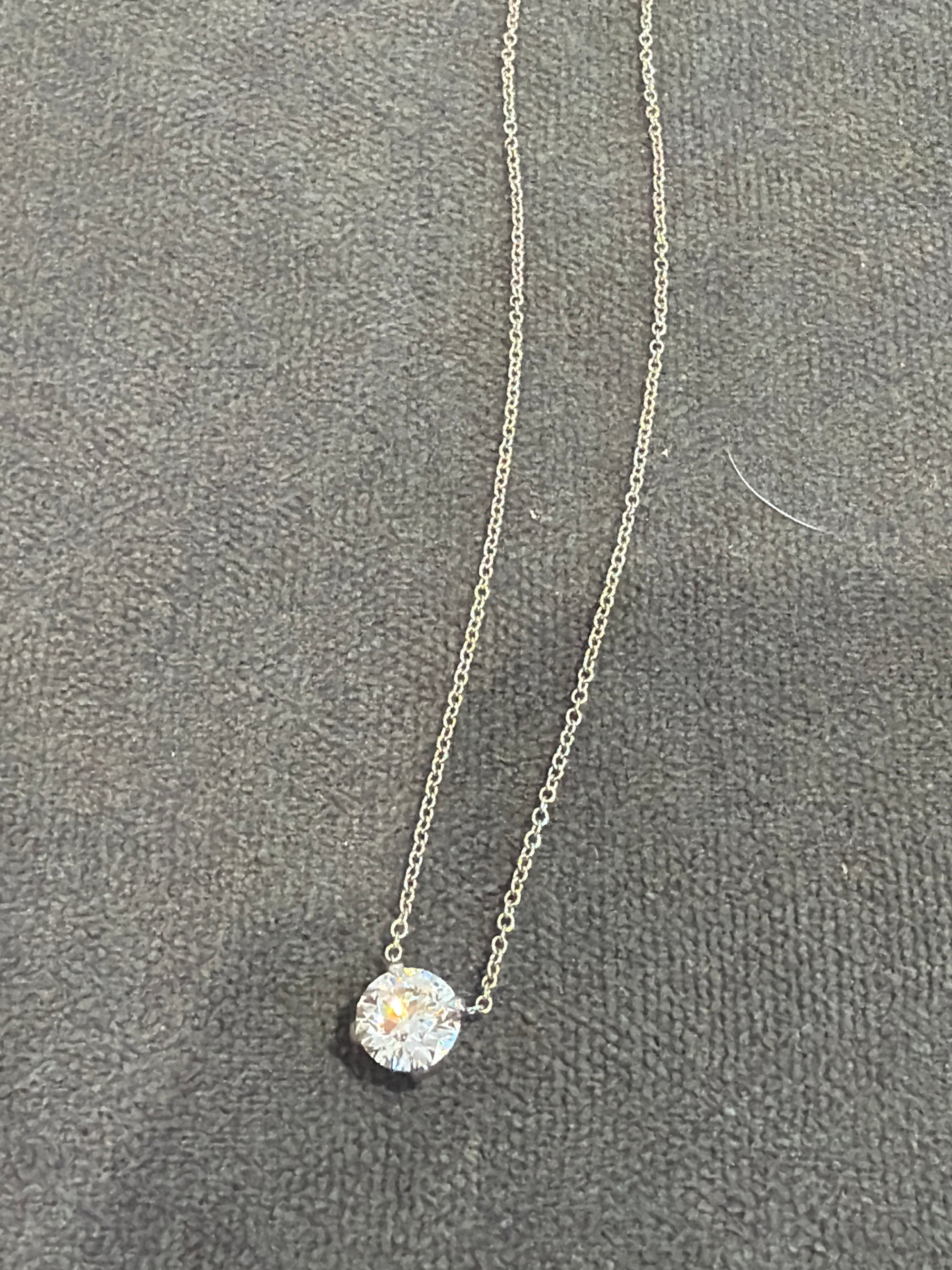 1ct lab grown solitaire necklace