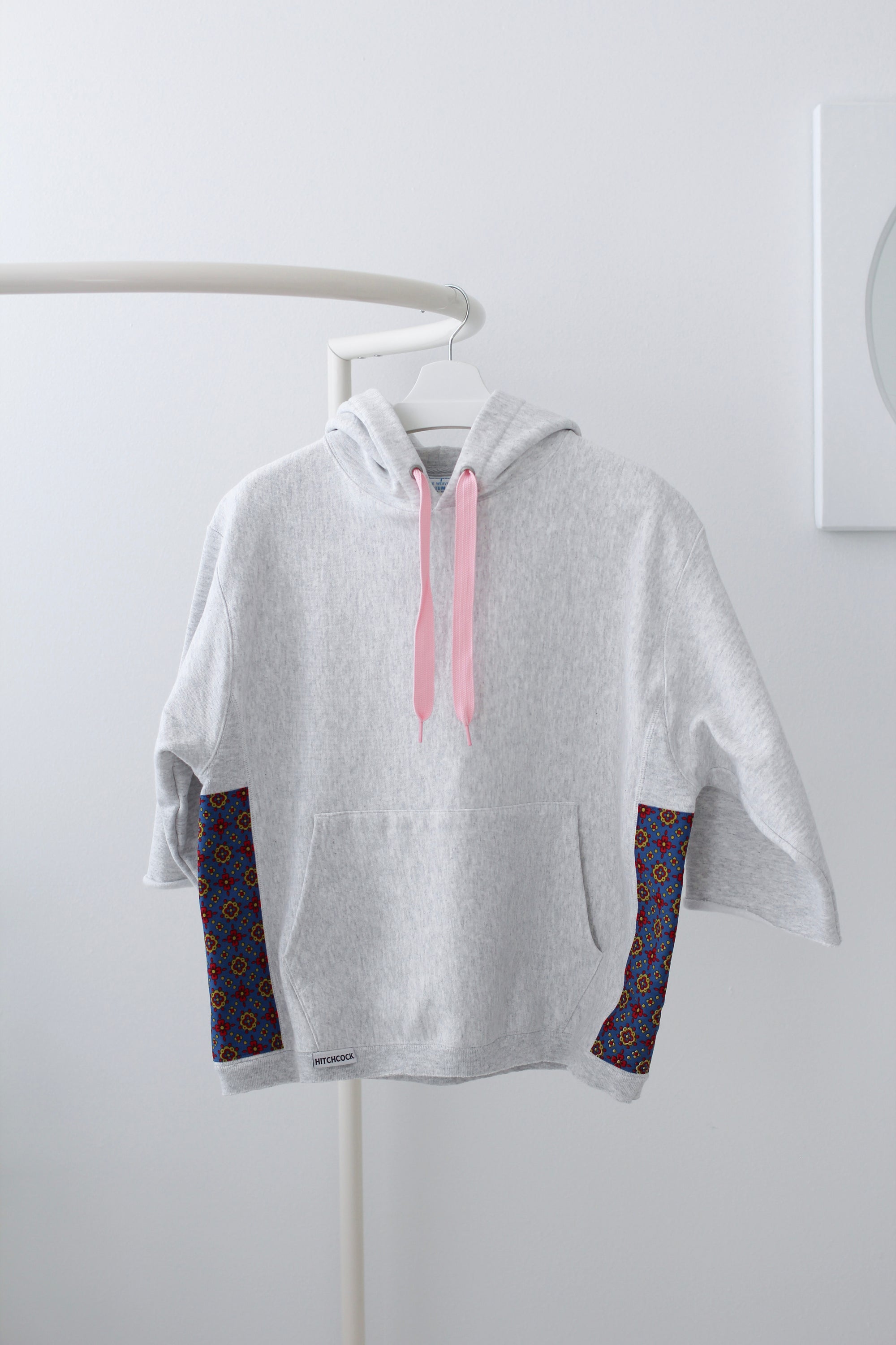 Medium Heather Gray Hoodie with 60's Floral