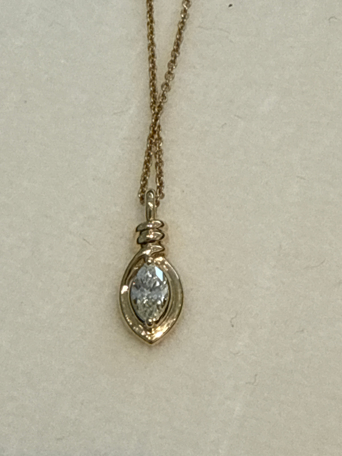 Diamond Marquise Gold Wrap Necklace 14k .25carats