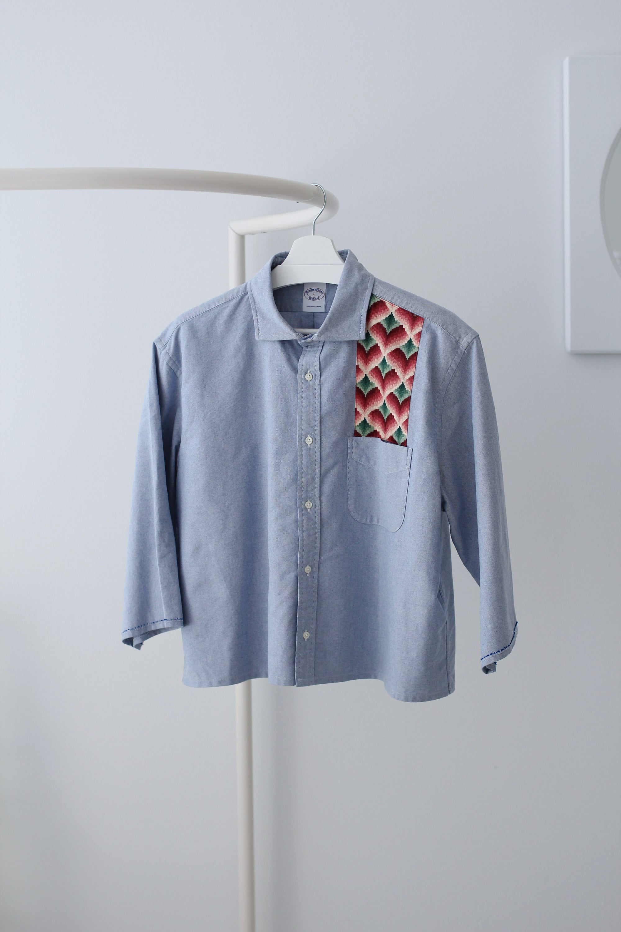 Large Blue Bargello Pocket Shirt