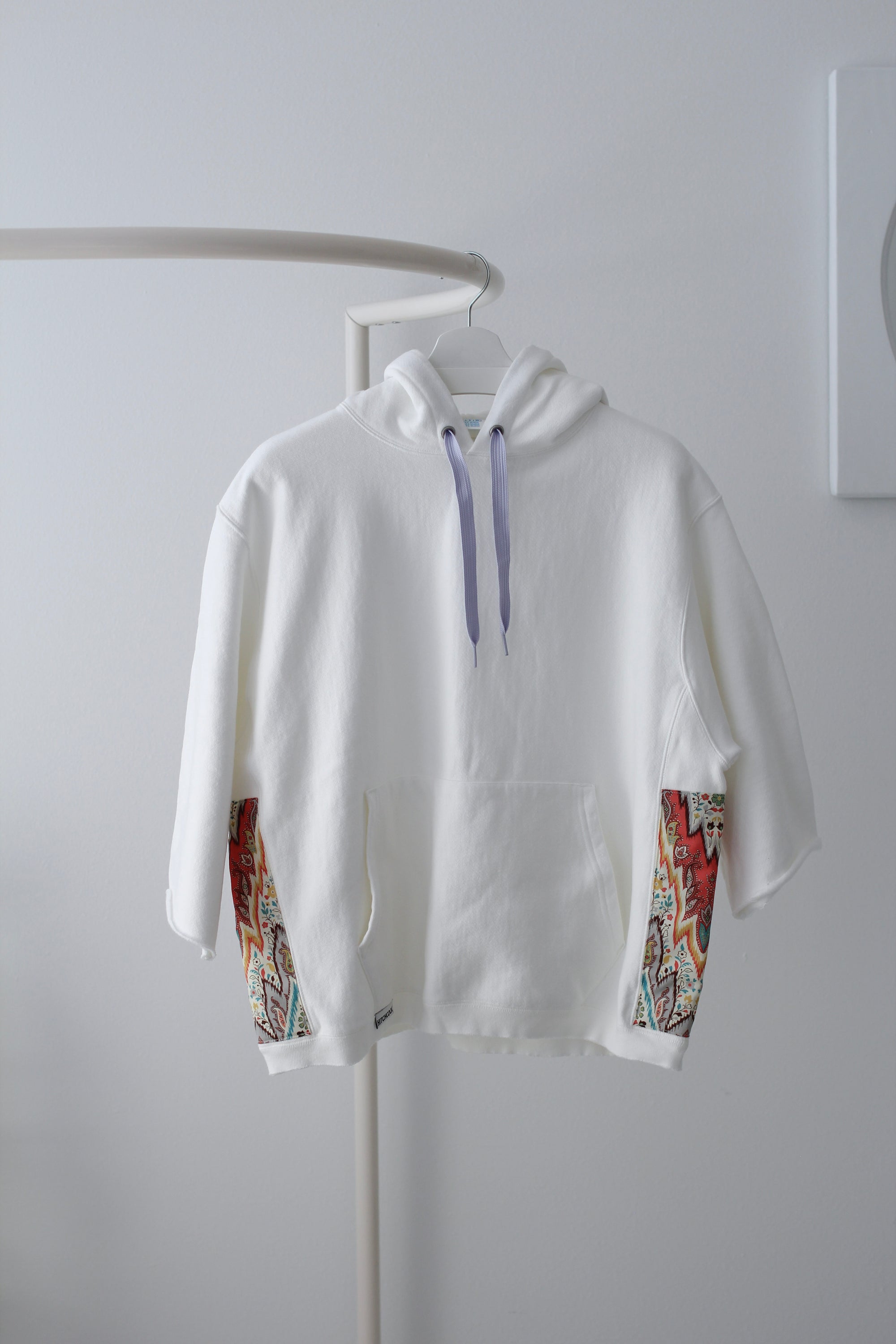 Large White Hoodie with Abstract Paisley