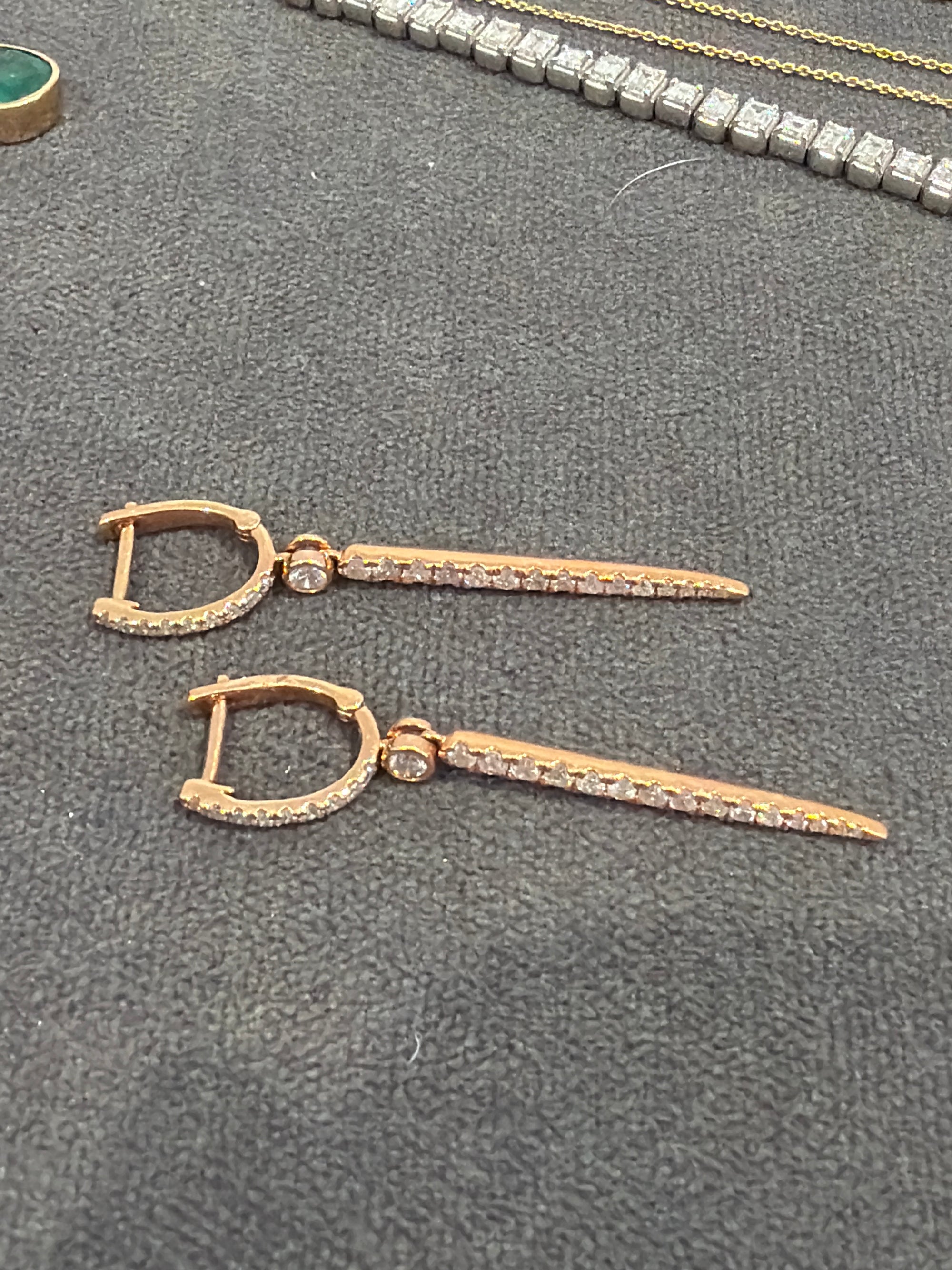 Rose gold diamond spike hoop 1.12ct