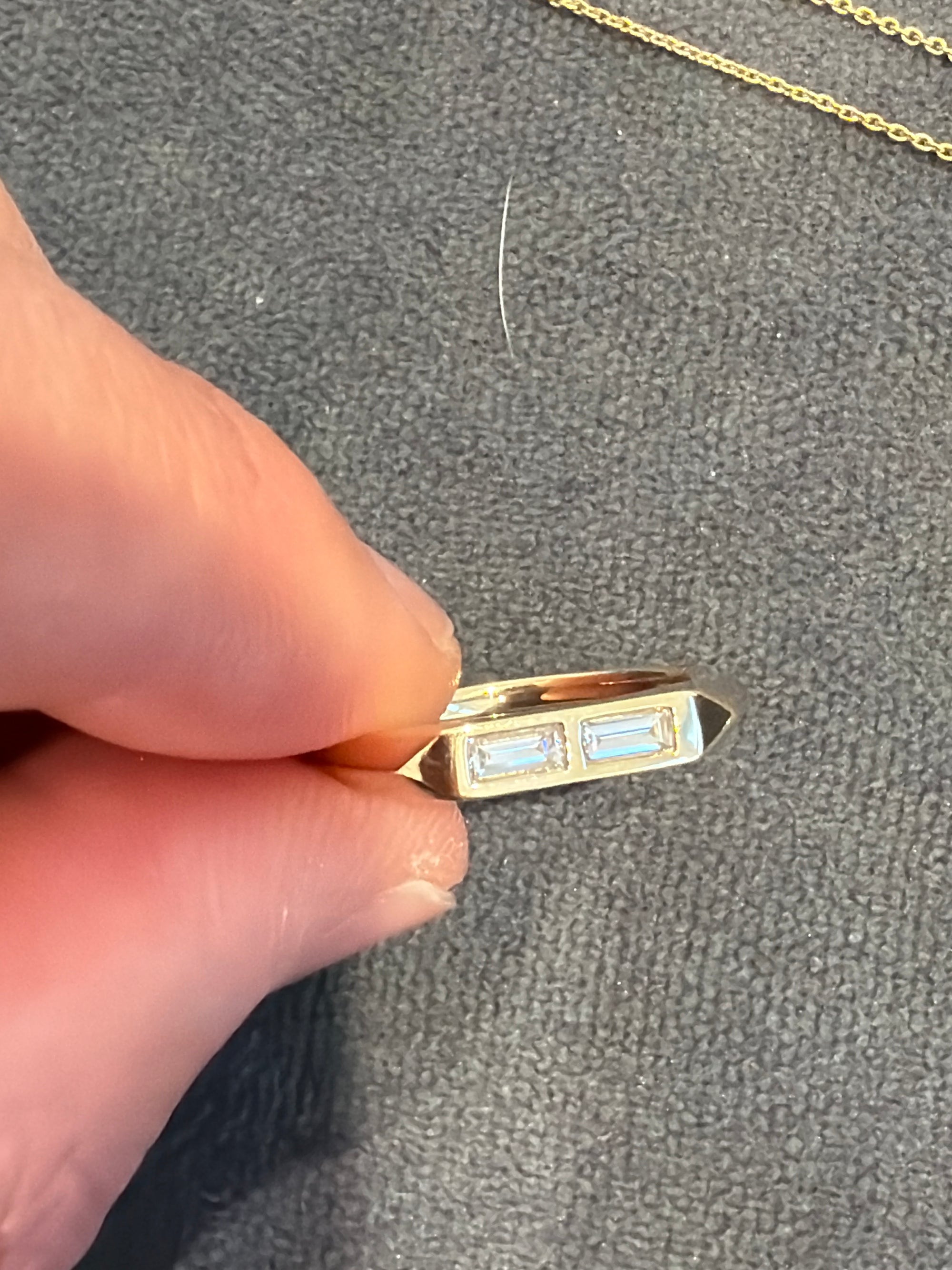 Baguette diamond square band