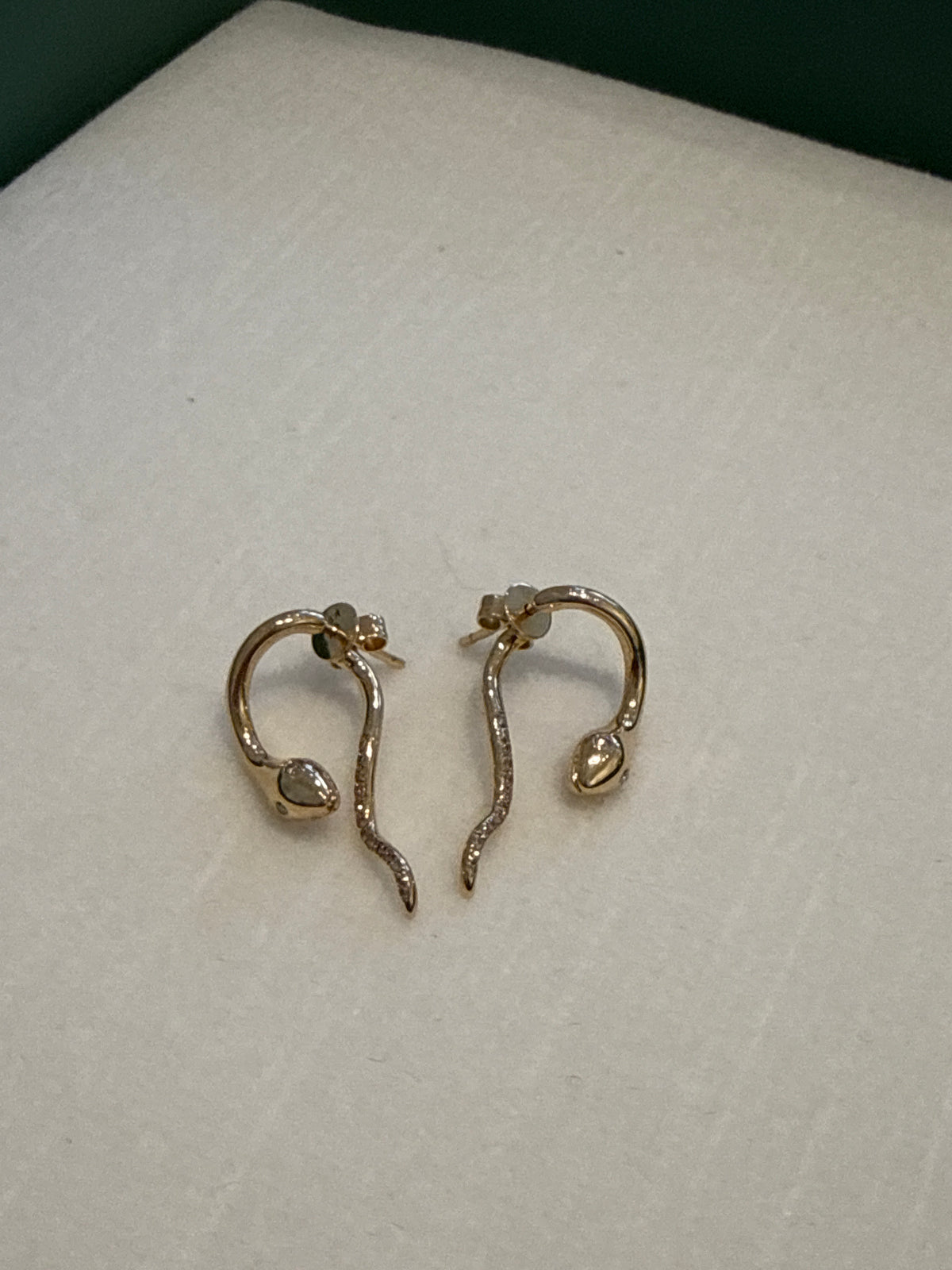 14k Diamond Snake Earrings