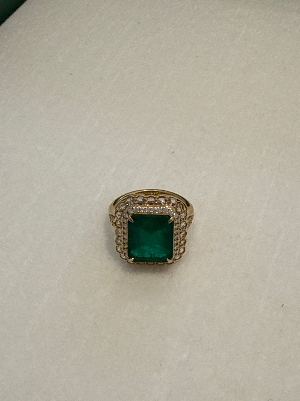 Emerald 5.71c Diamond .85c Cocktail Ring 18k