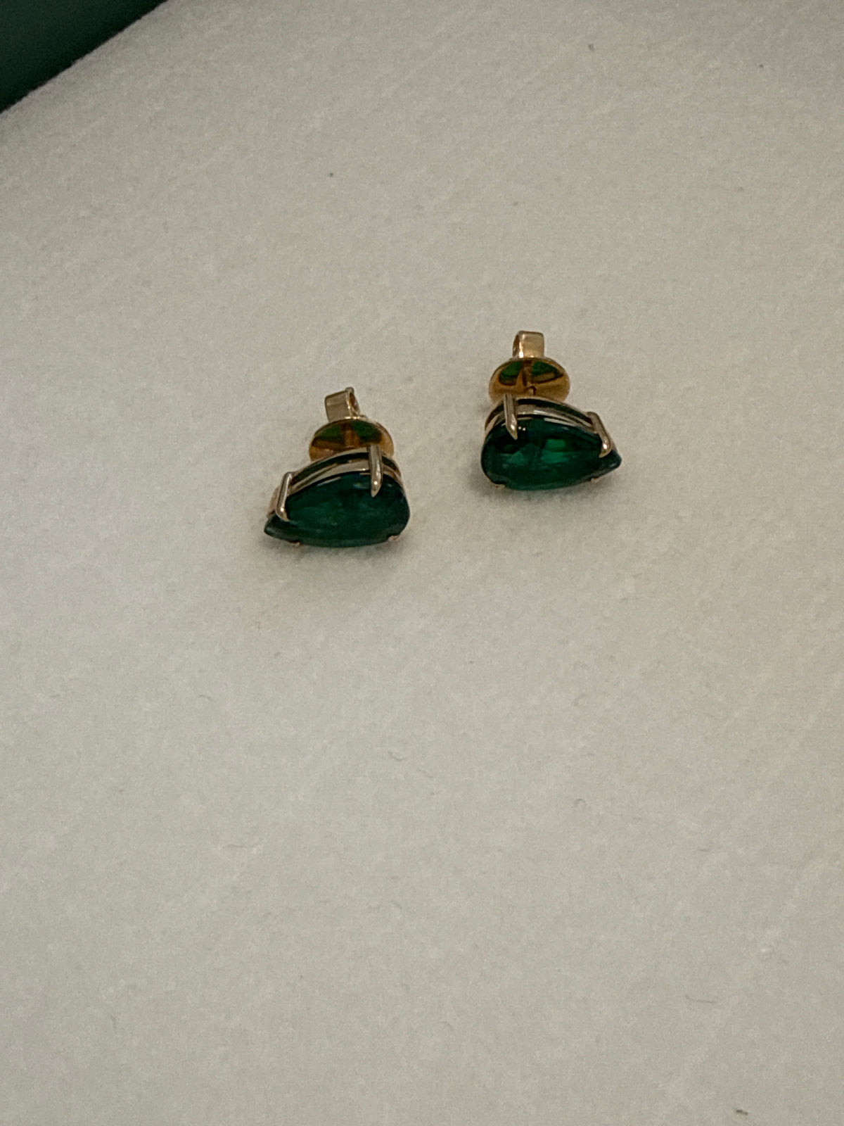 5.35 carat Emerald Pear Studs 18k