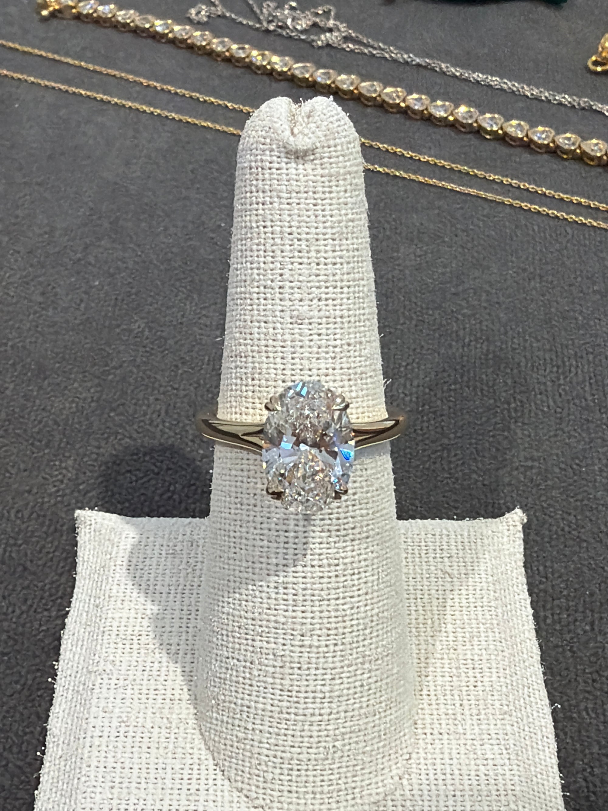 3ct lab grown oval engagement ring