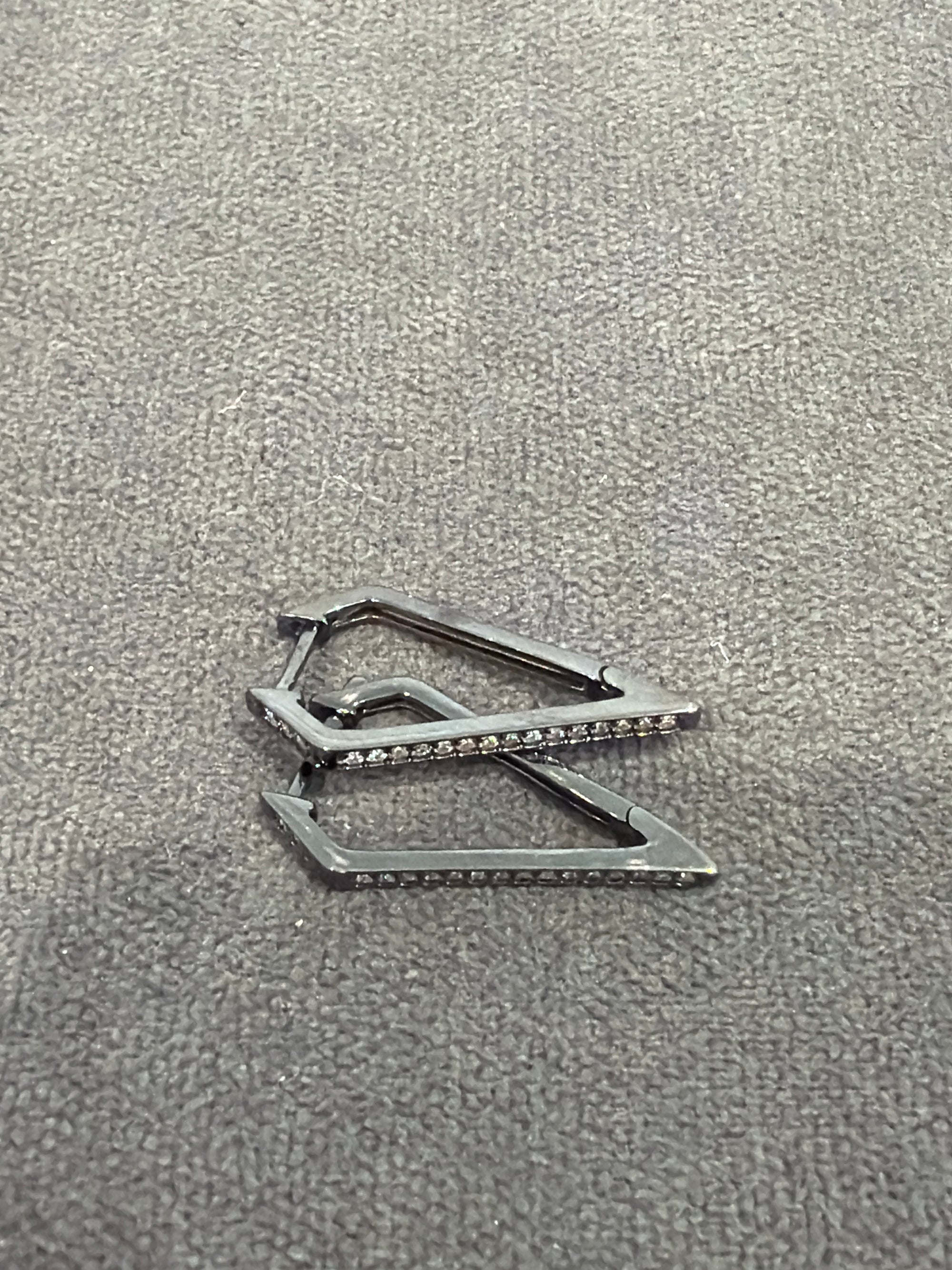 18k and diamond point hoops