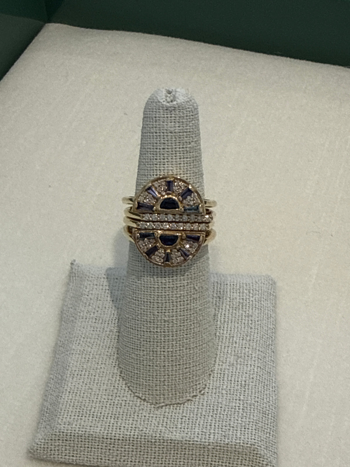 Multi Gemstone Diamond Ring Set 4)