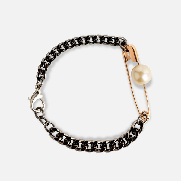 Safety Pin & Pearl Bracelet