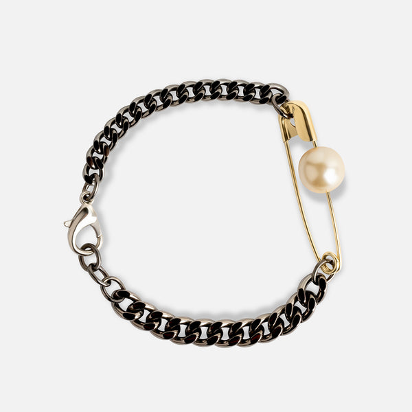 Safety Pin & Pearl Bracelet