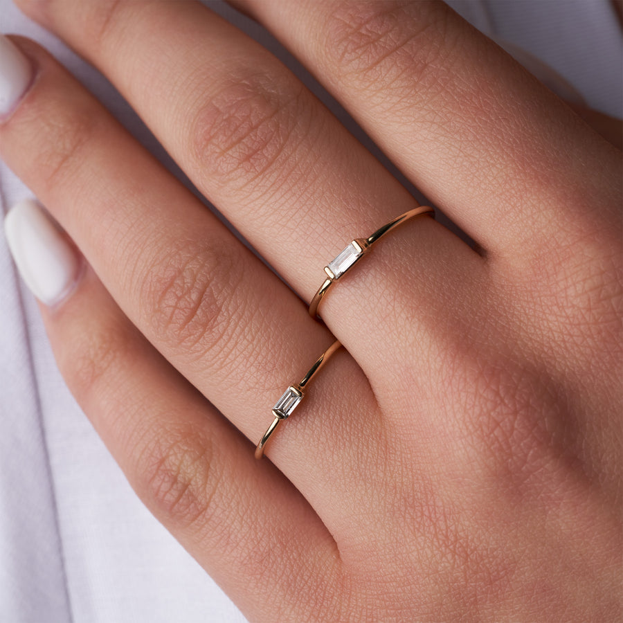 14K 7 Stone Baguette Diamond Wedding Ring – FERKOS FJ