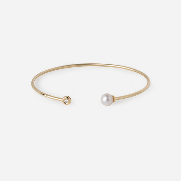 Pearl Diamond Flexible Cuff