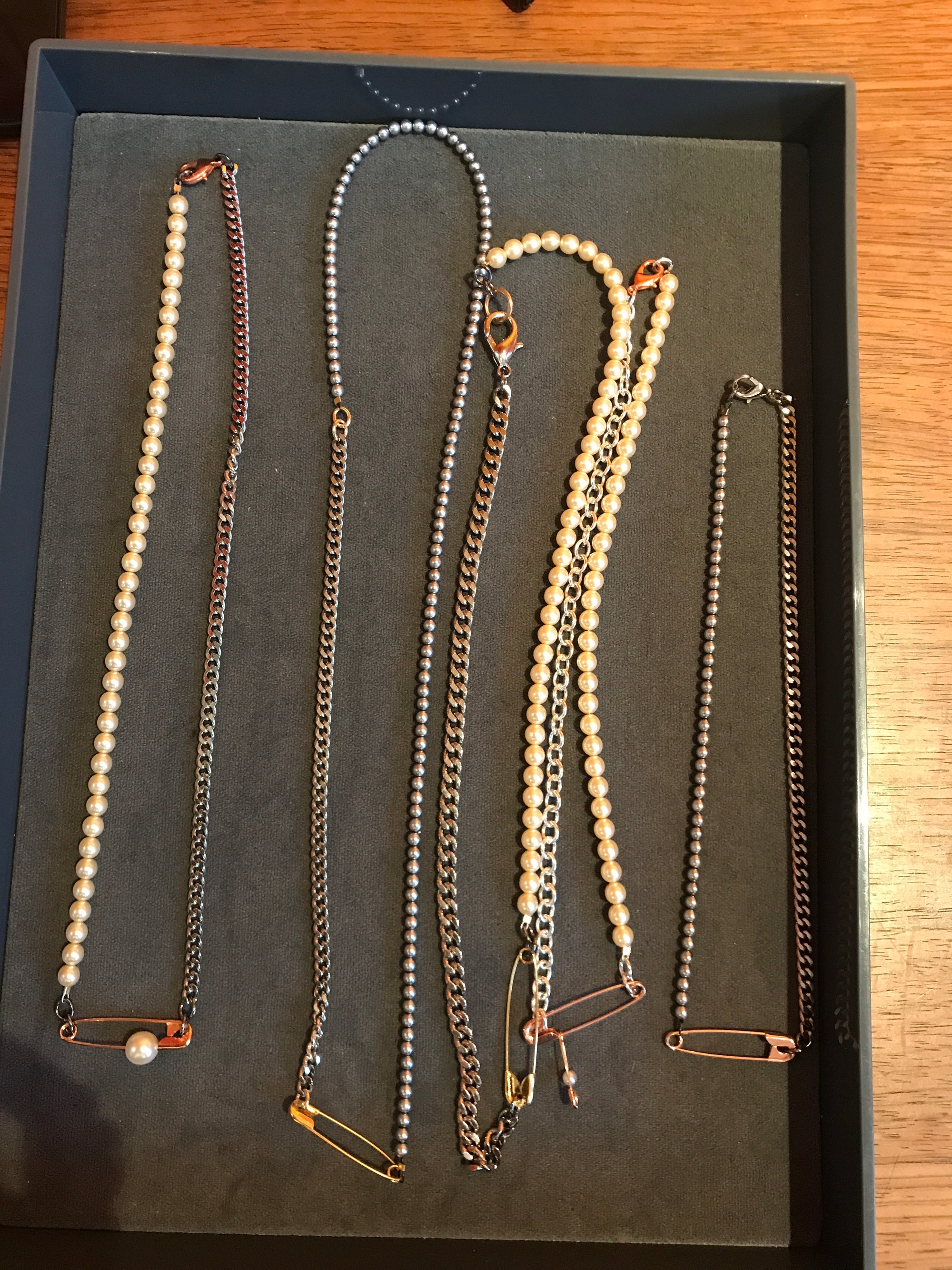 Safety Pearl Chain Necklace