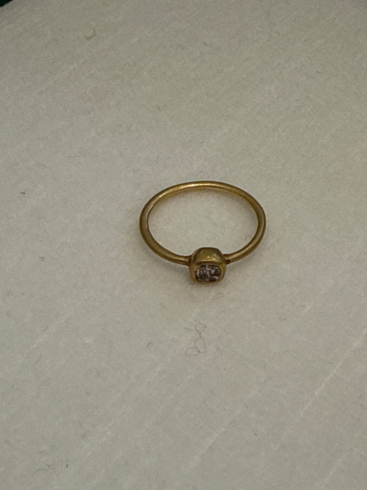 Bezel Set Raw Cognac Diamond Ring 14k