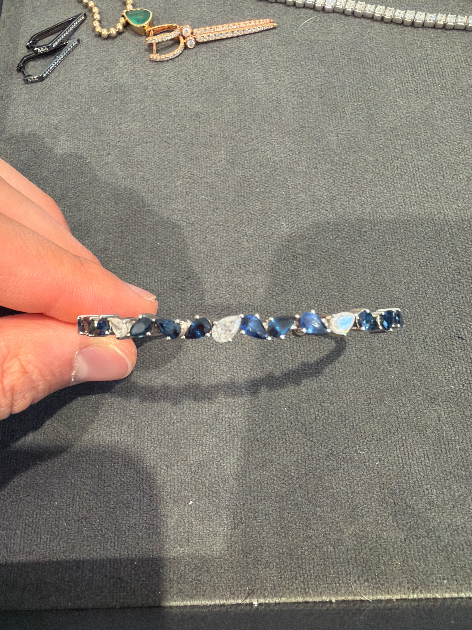 18k diamond and sapphire cuff