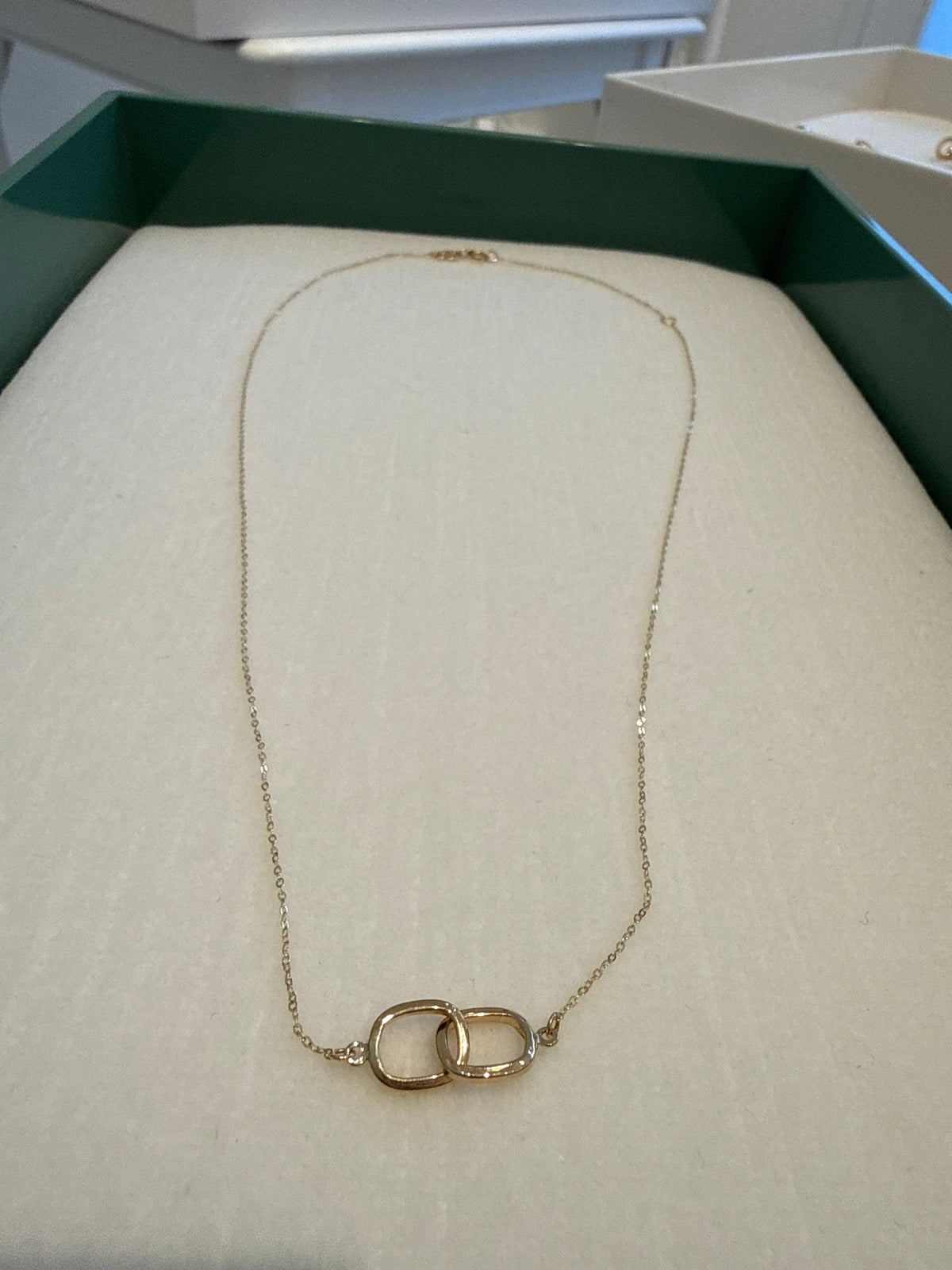 Double Ring Necklace 14k