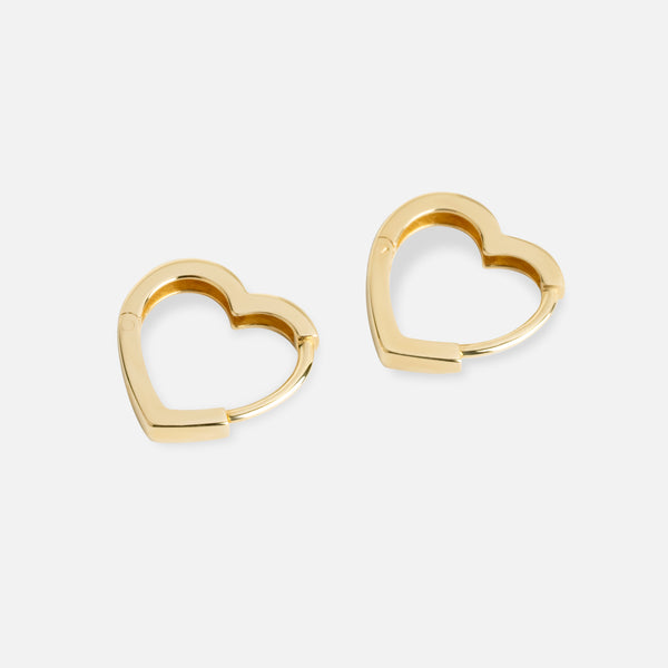 Gold Heart Huggie Hoops