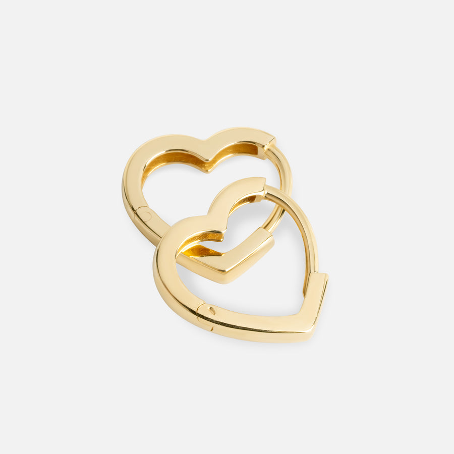 Gold Heart Huggie Hoops