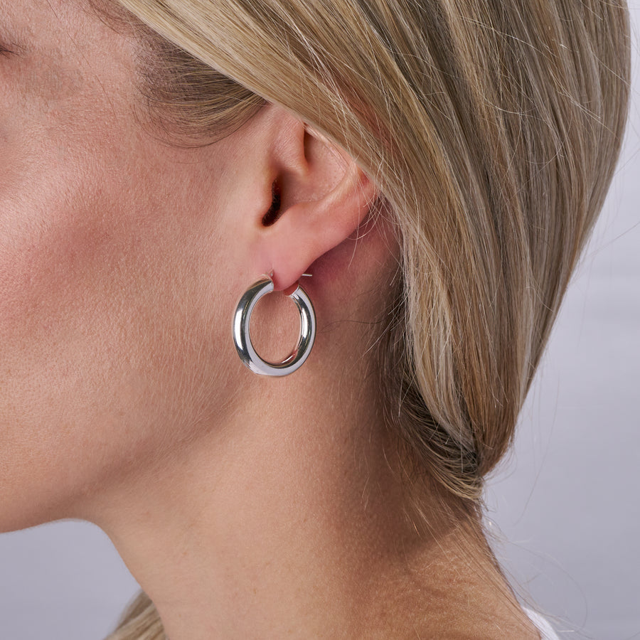 Chunky Silver Hoop Earring