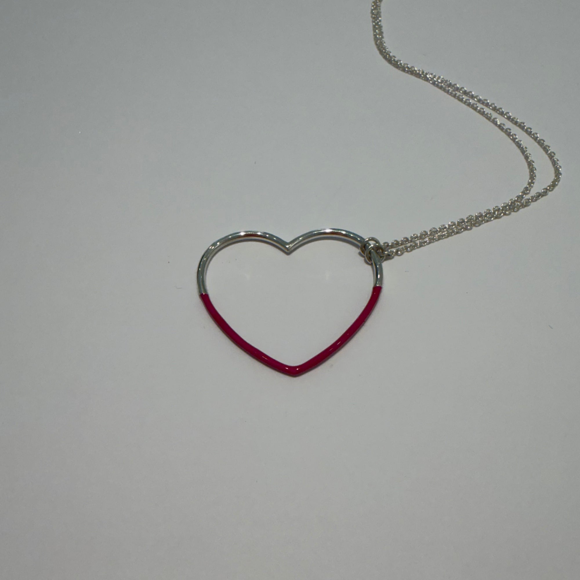 Enamel Dipped Floating Heart Necklace (medium)
