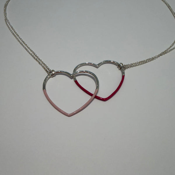 Enamel Dipped Floating Heart Necklace (medium)