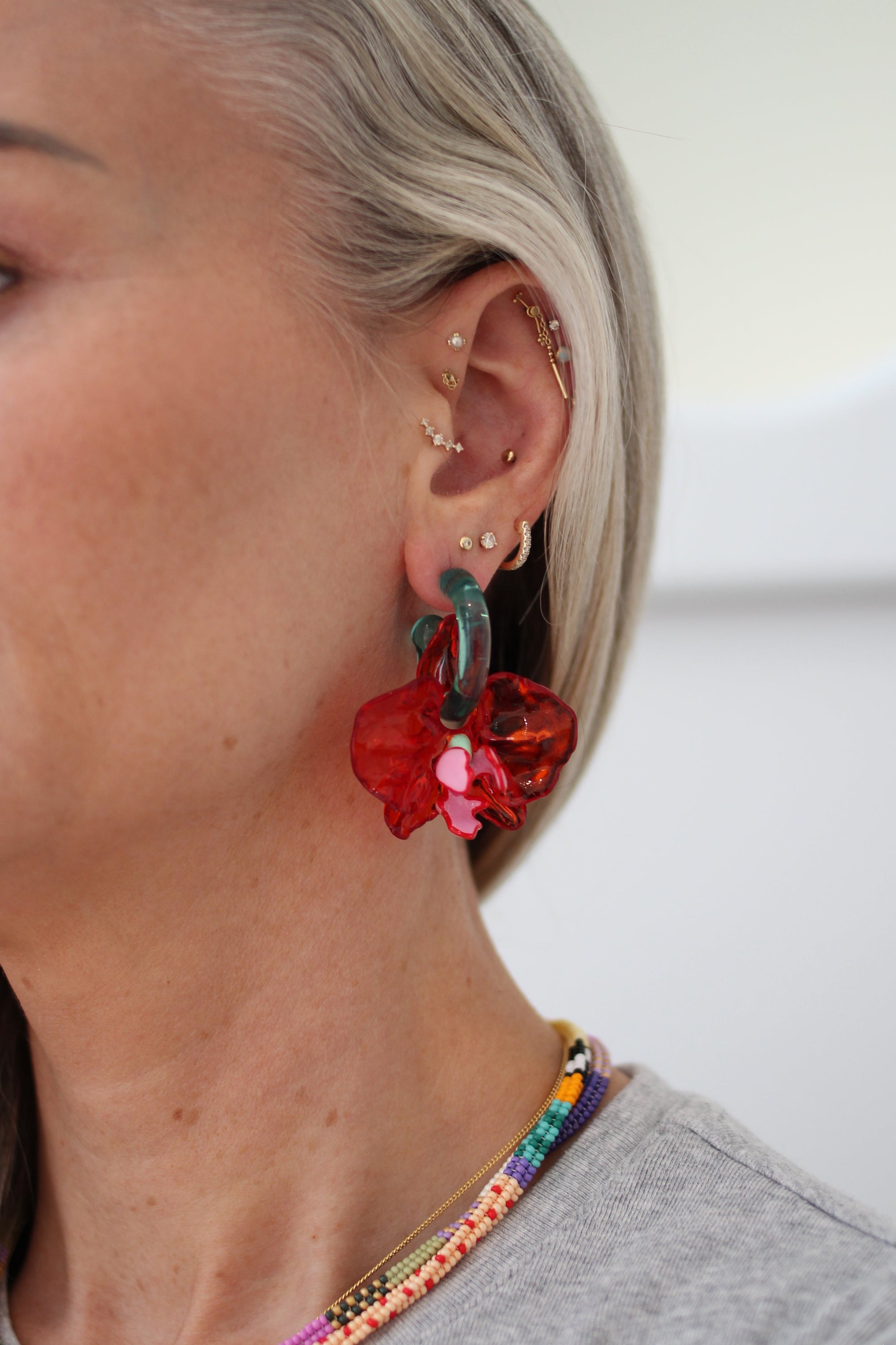 Acrylic Orchid Earrings