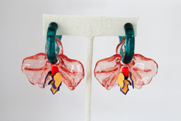 Acrylic Orchid Earrings