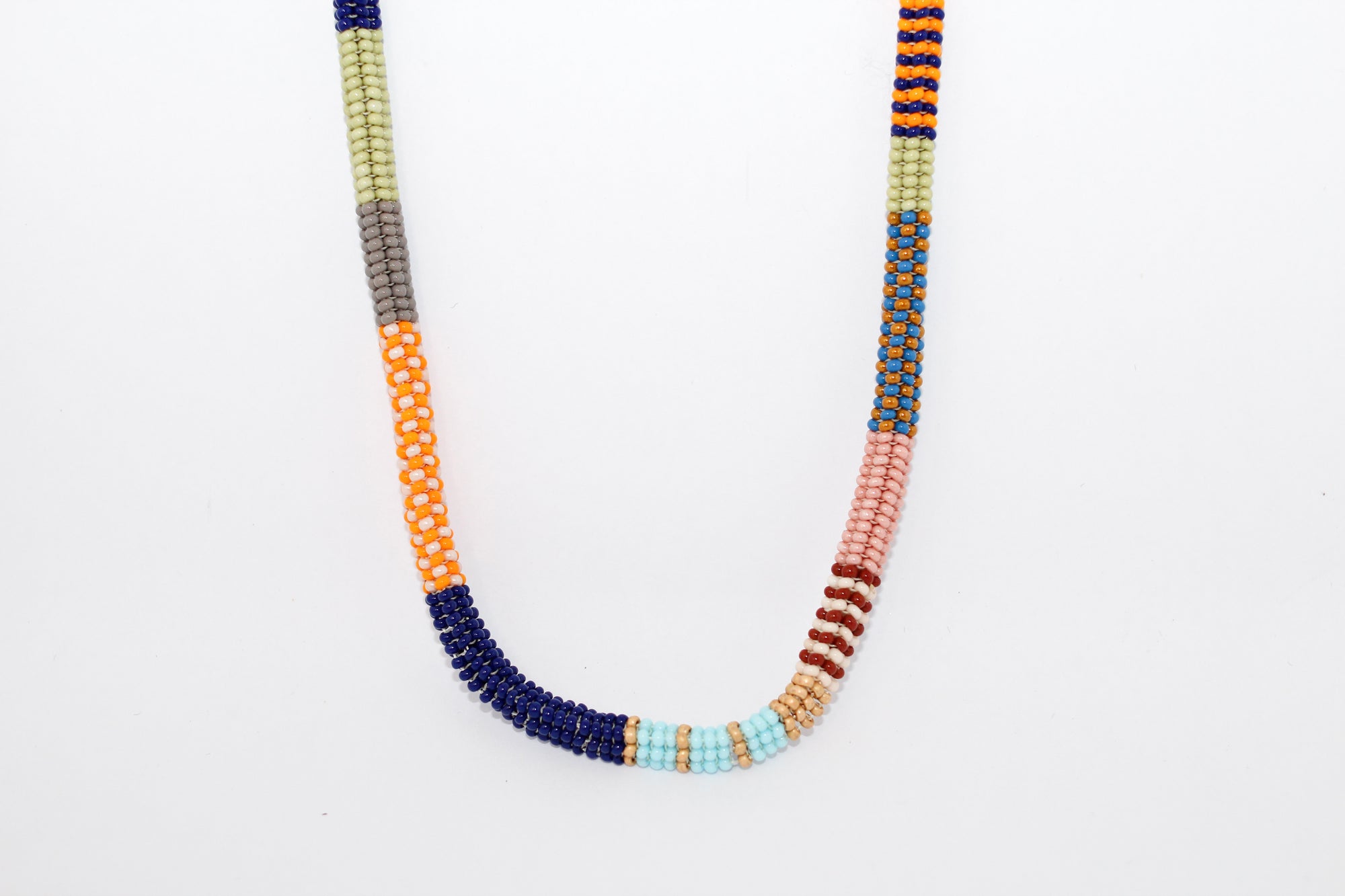 Muted Colors Thick Beaded Necklace