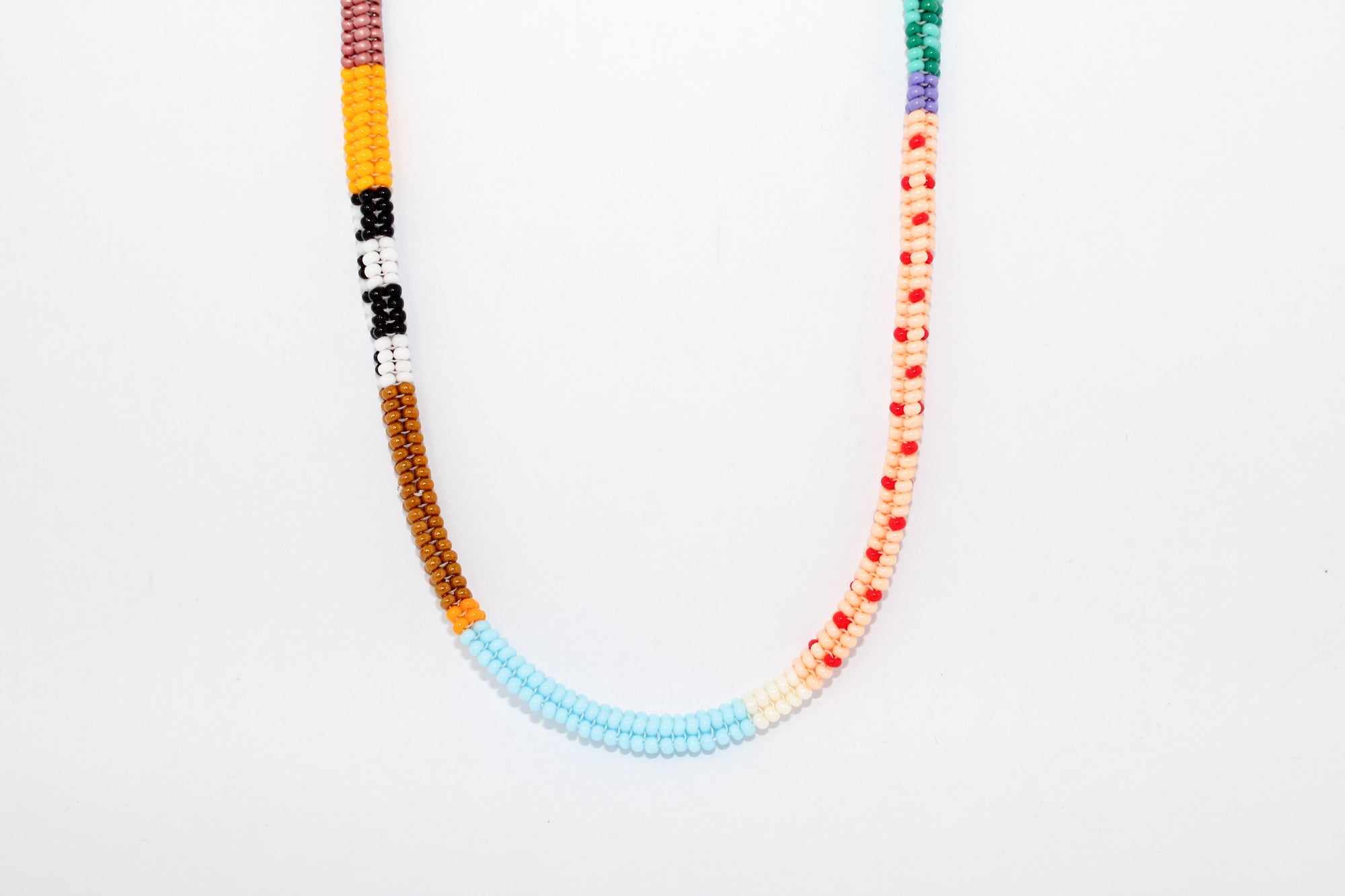 Turquoise & Browns Beaded Necklace