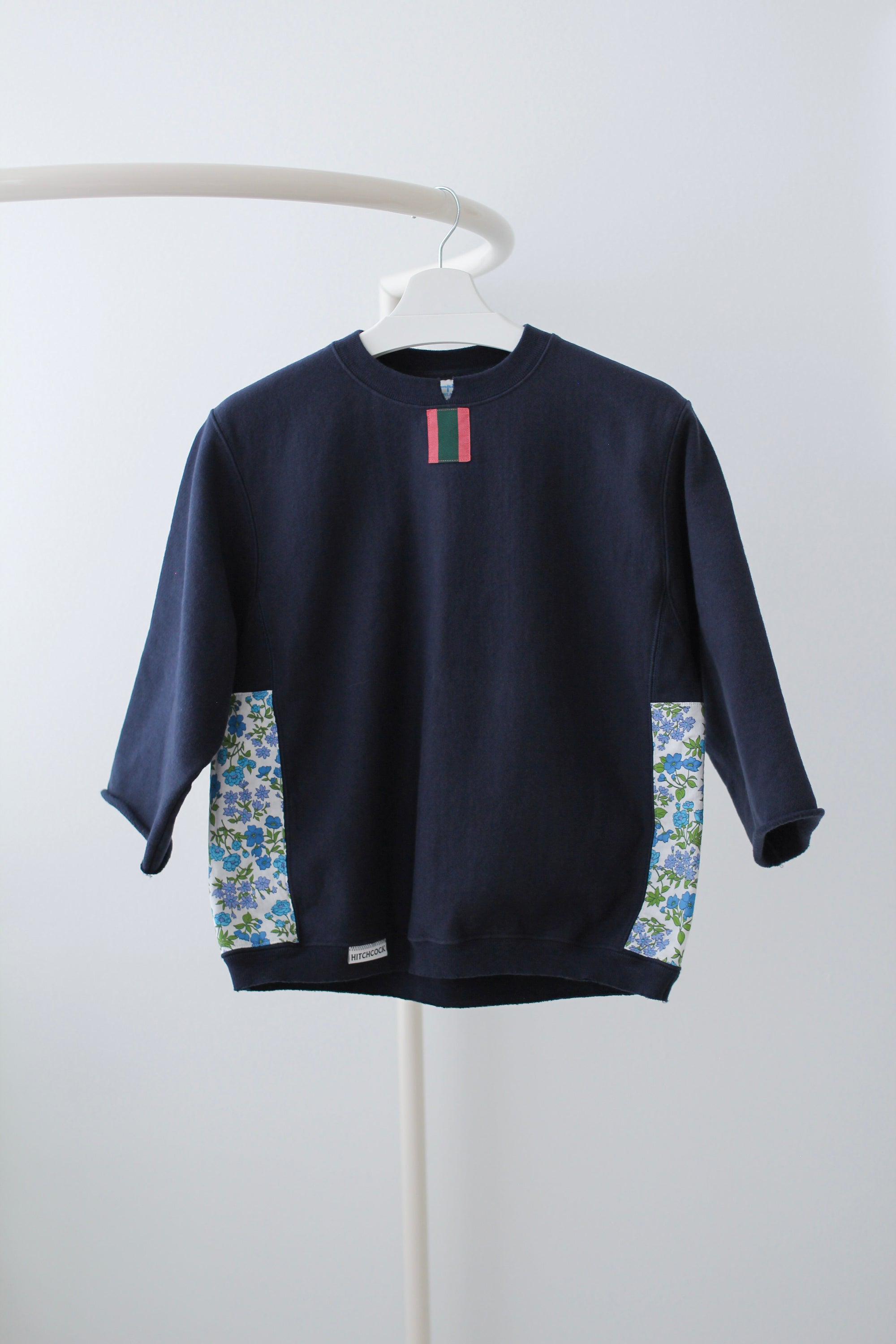 Small Navy Crewneck with Blue Floral