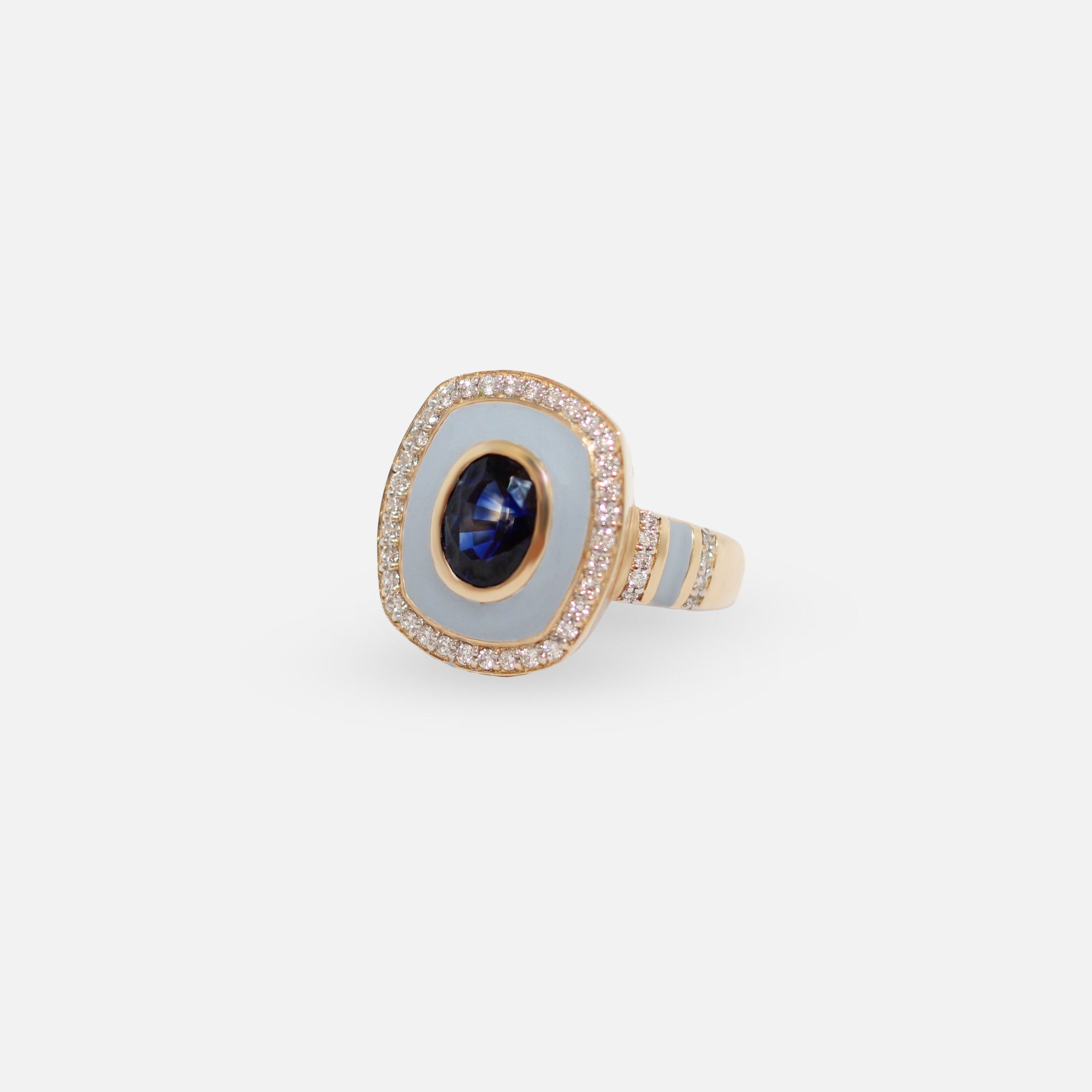 Sapphire Enamel Cocktail Ring