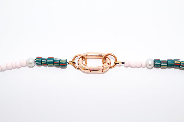 Pink/Lavender Beaded Necklace (short)