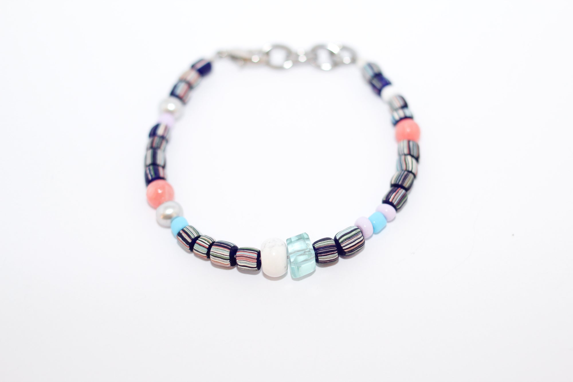 Peach Moonstone Beaded Bracelet