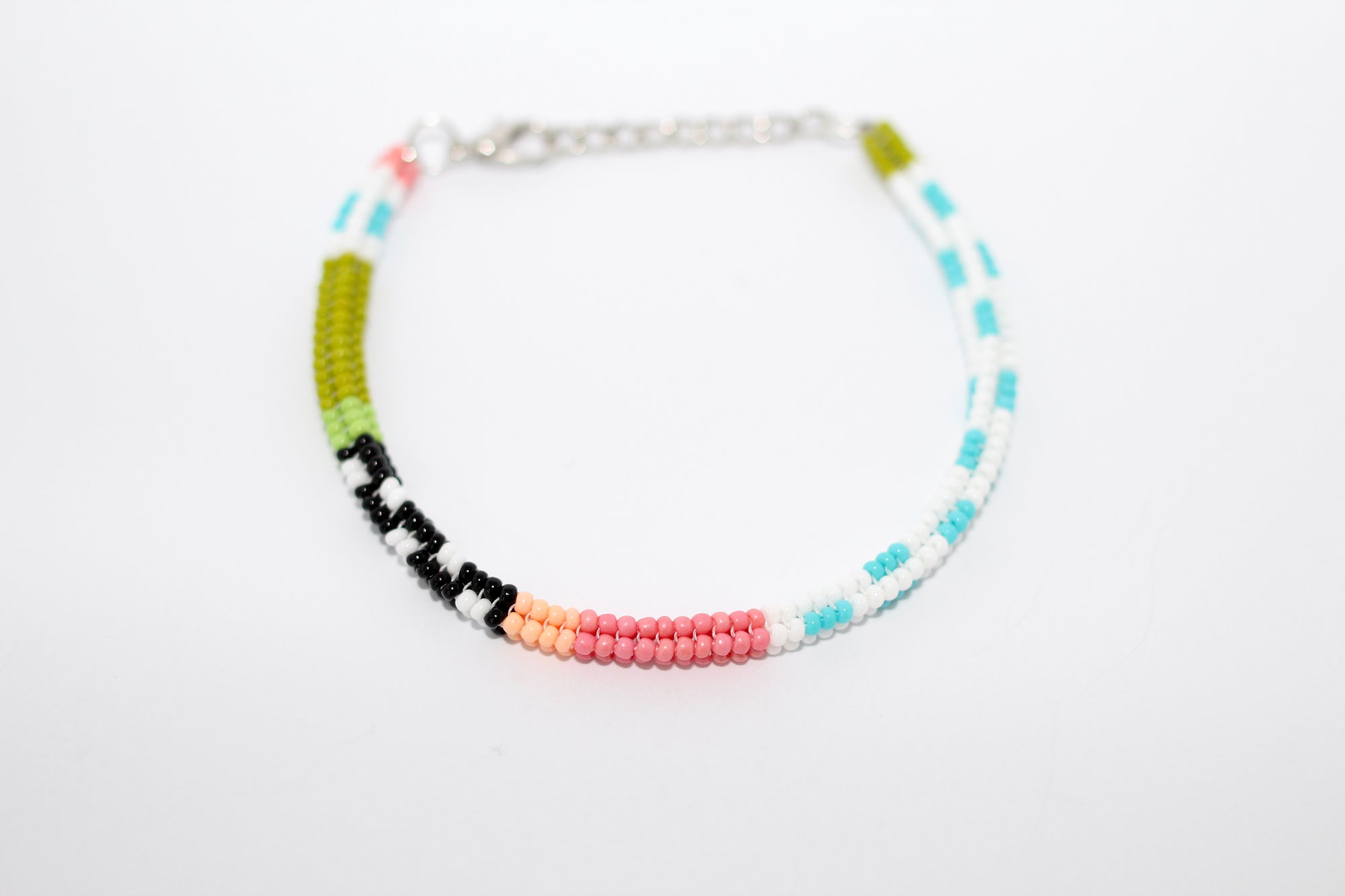Turquoise & Rose Beaded Bracelet