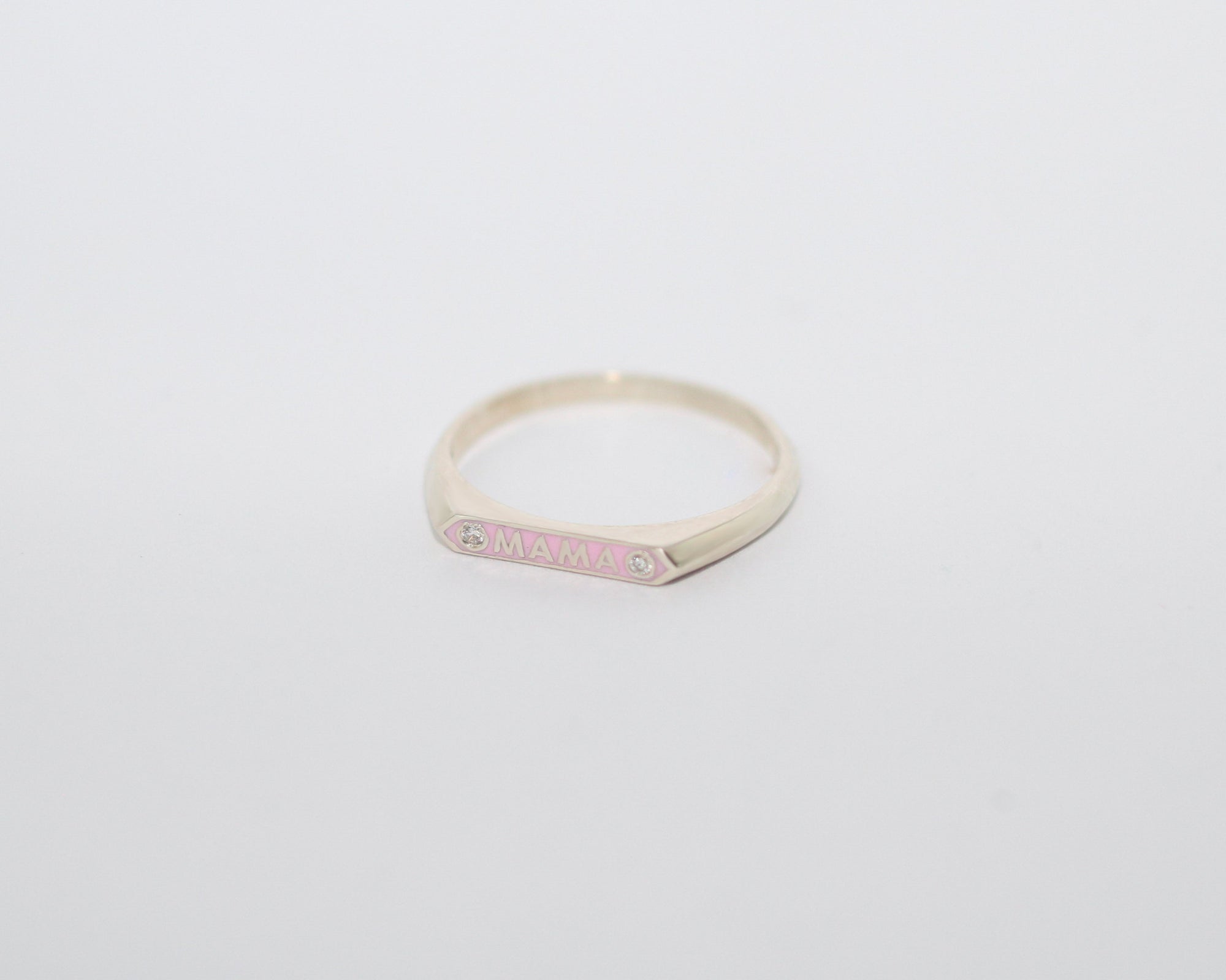 Pink MAMA Signet Ring Size 6