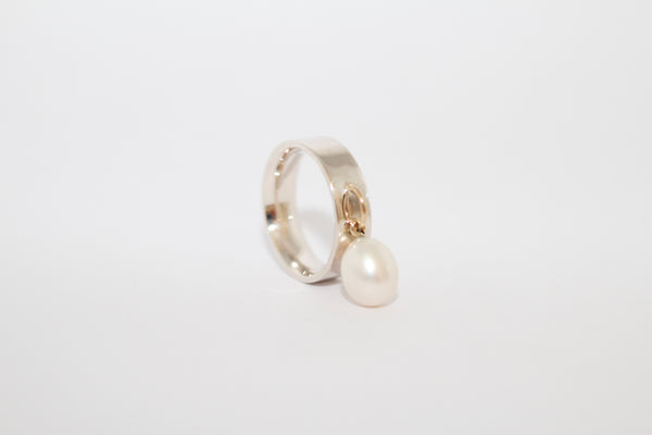 Pierced Pearl Ring
