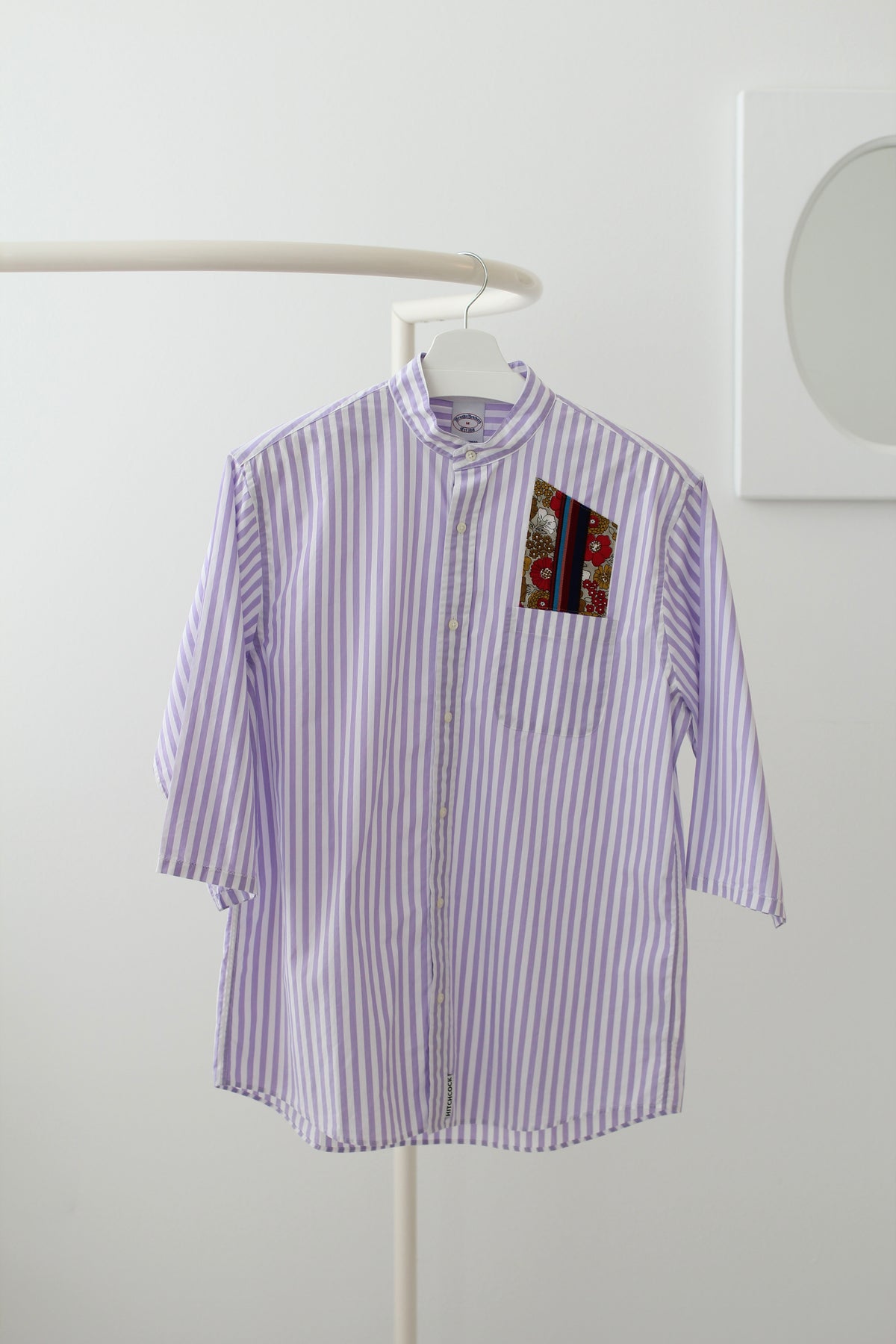 Medium Purple Stripe Pocket Square Shirt
