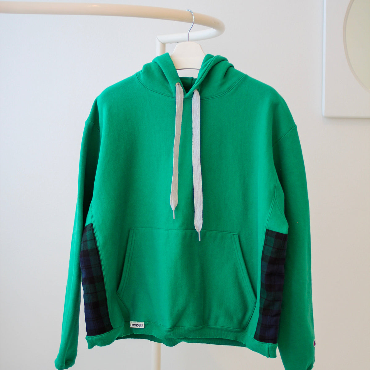 Large Seahawks Green Hoodie with Navy Plaid
