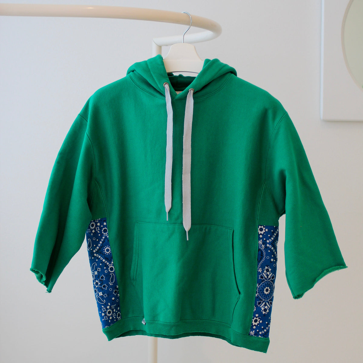 Medium Seahawks Green Hoodie with Blue Paisley