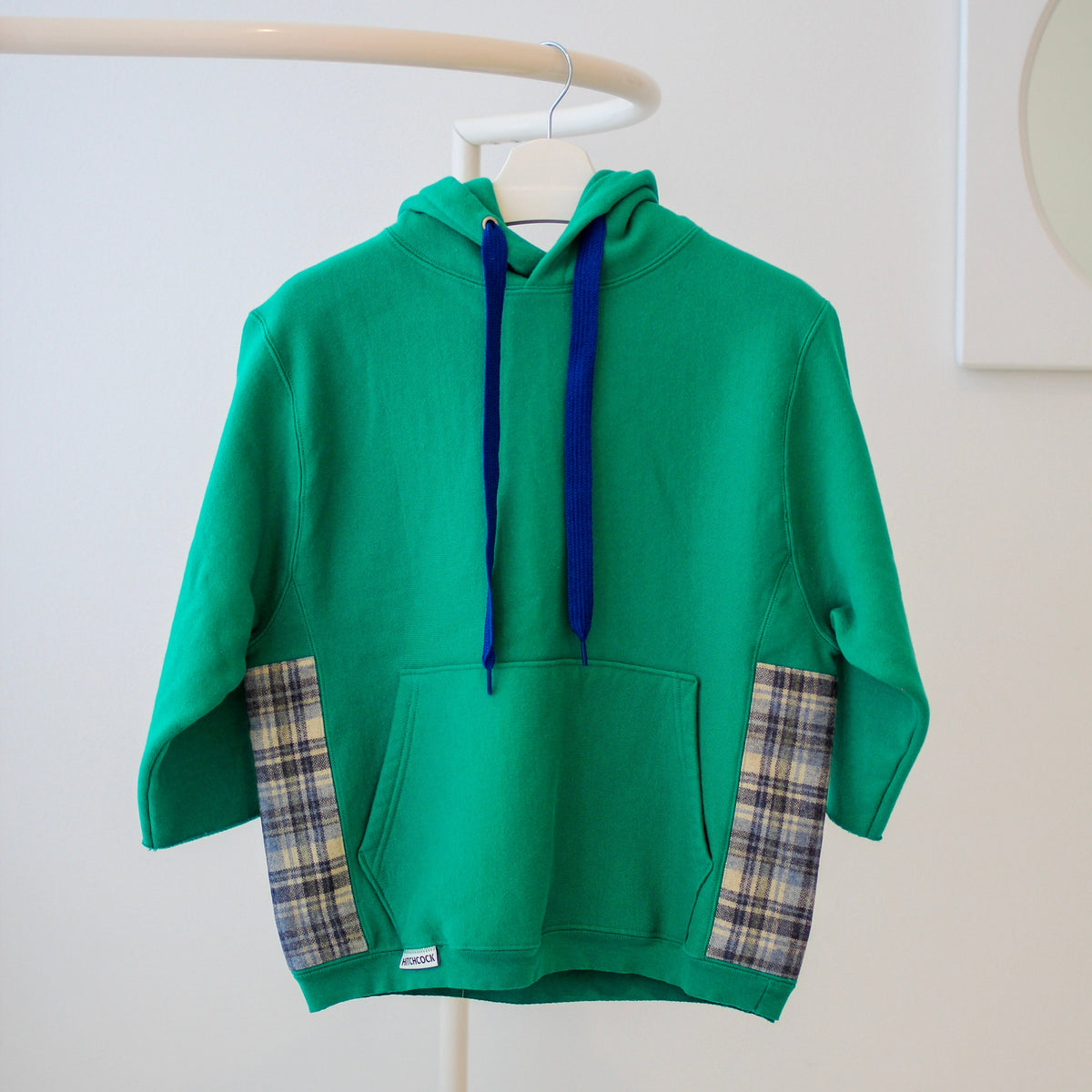 Small Seahawks Green Hoodie with Gray Plaid