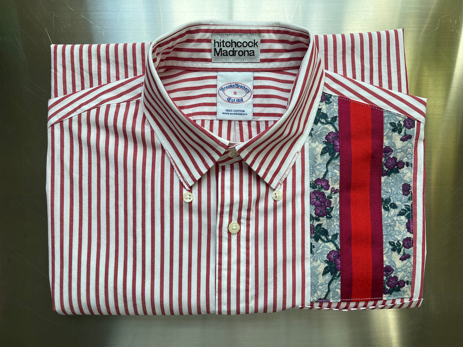 Small Red & Floral Ribbon Pocket Shirt