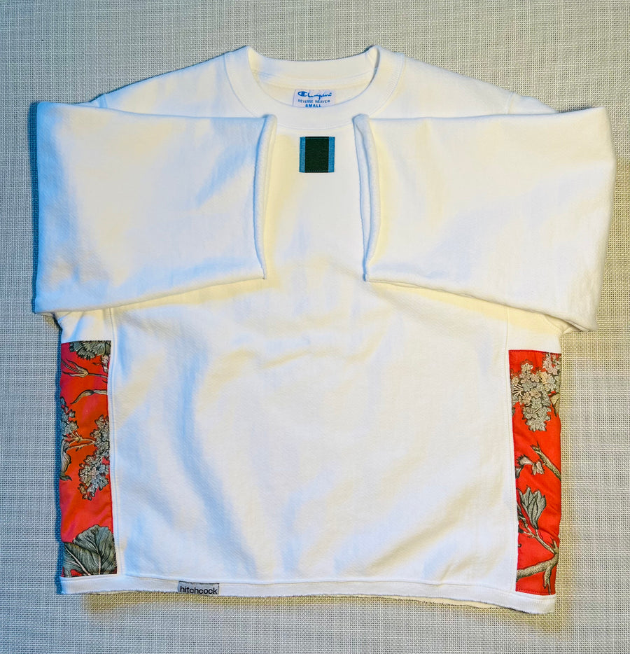 Small White & Coral Toile Sweatshirt