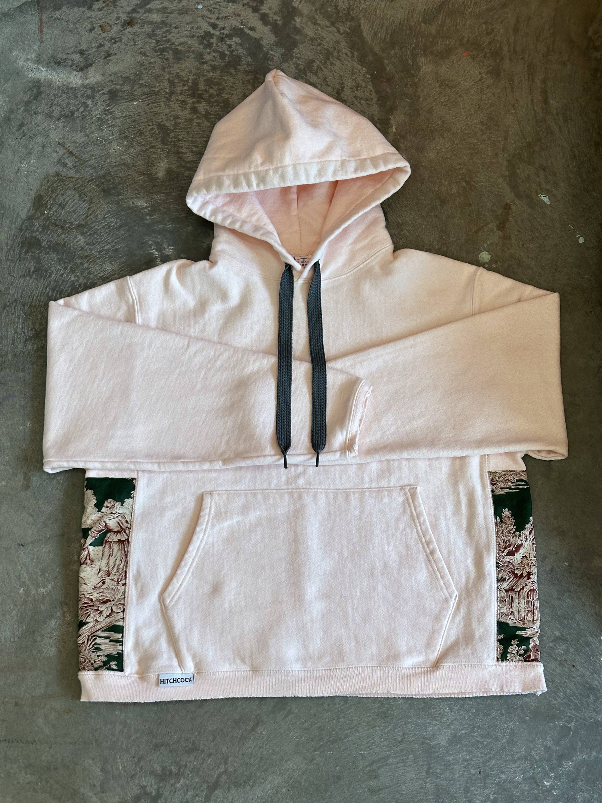 Medium Pink Hoodie w/ Maroon Toile Fabric