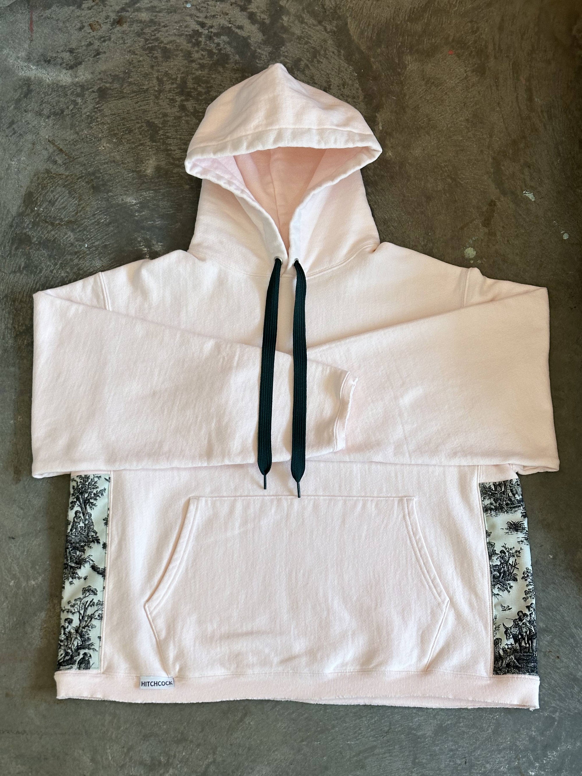 Large Pink Hoodie w/ Black Toile Fabric