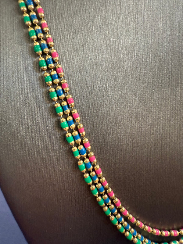 Enamel Thread Necklace 14K Gold